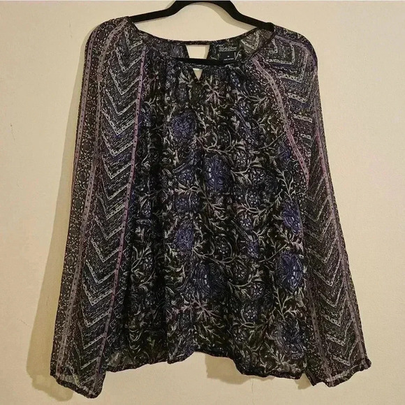 Lucky Brand Semi Sheer Blouse - Picture 1 of 4